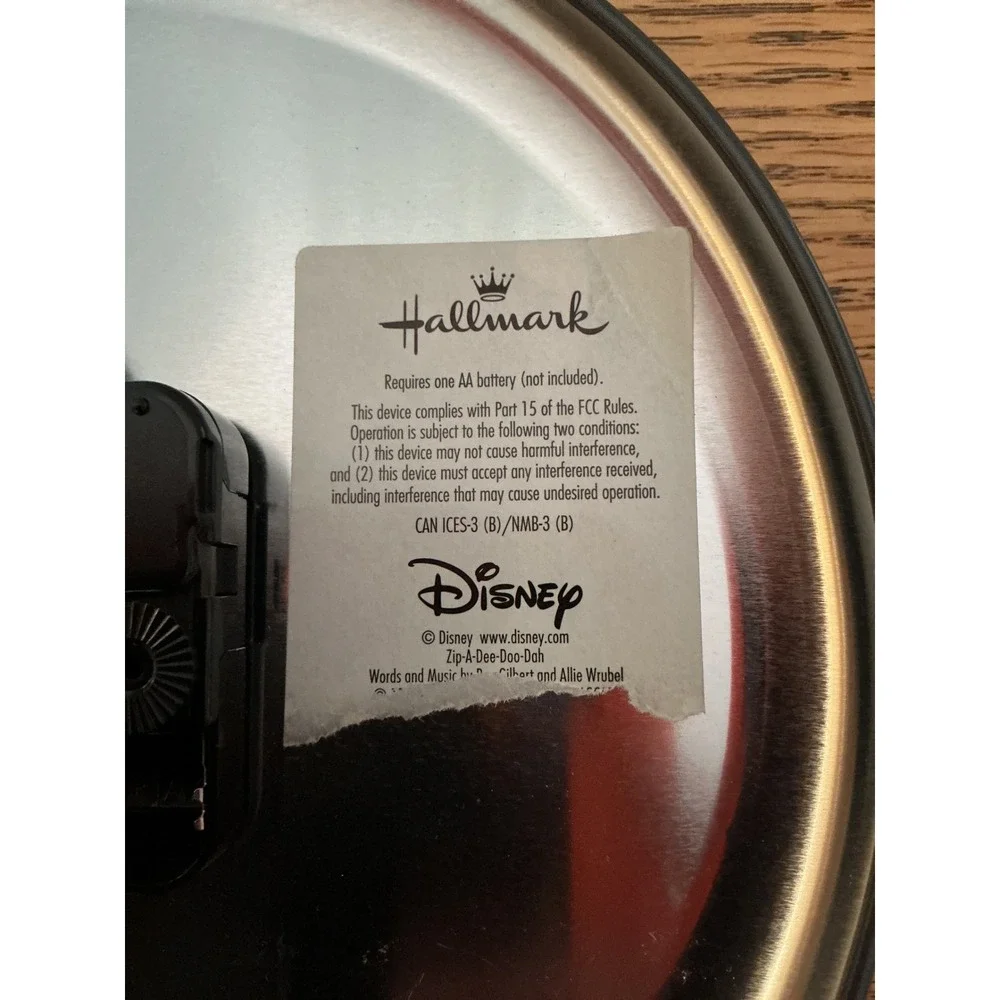 Disney Mickey Mouse Hallmark Wall Clock Tin Sketch Wonderful Day 7.75 Inch